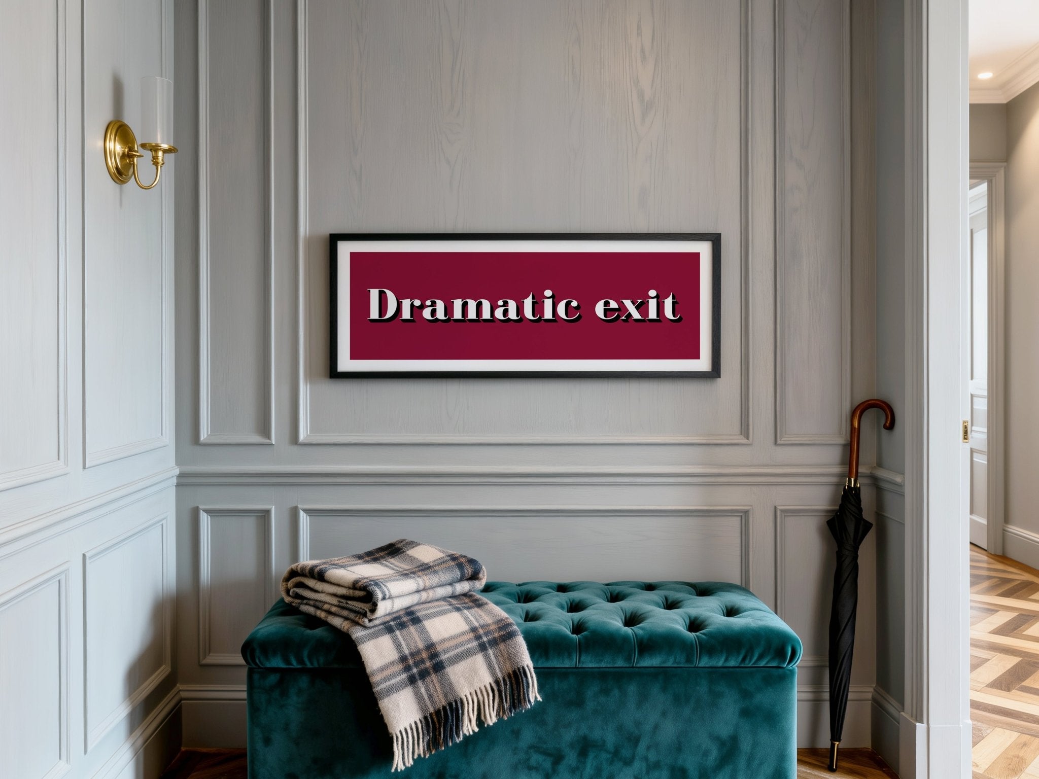 Dramatic exit Framed Print - Above The Door