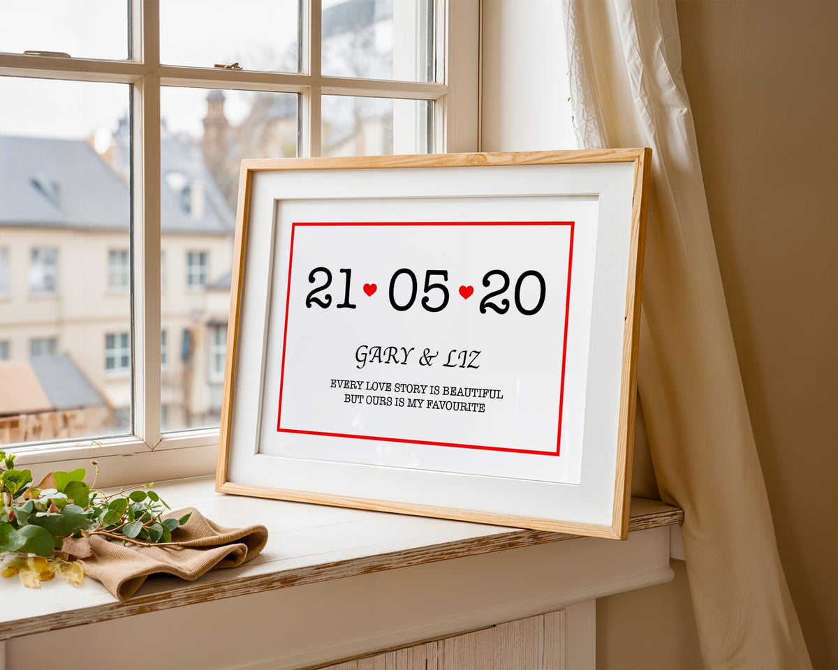 Horizontal Custom Love Story Print - Above The Door