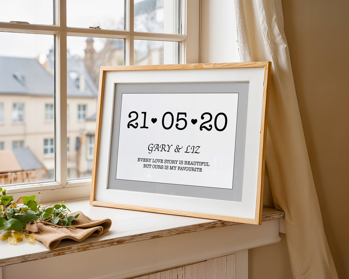 Horizontal Custom Love Story Print - Above The Door