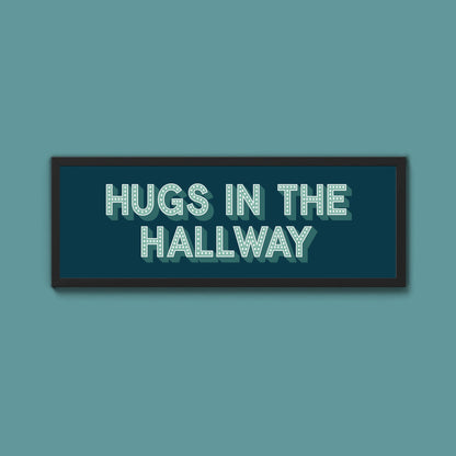 Hugs In The The Hallway Framed Print (New Style) - Above The Door
