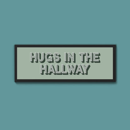 Hugs In The The Hallway Framed Print (New Style) - Above The Door
