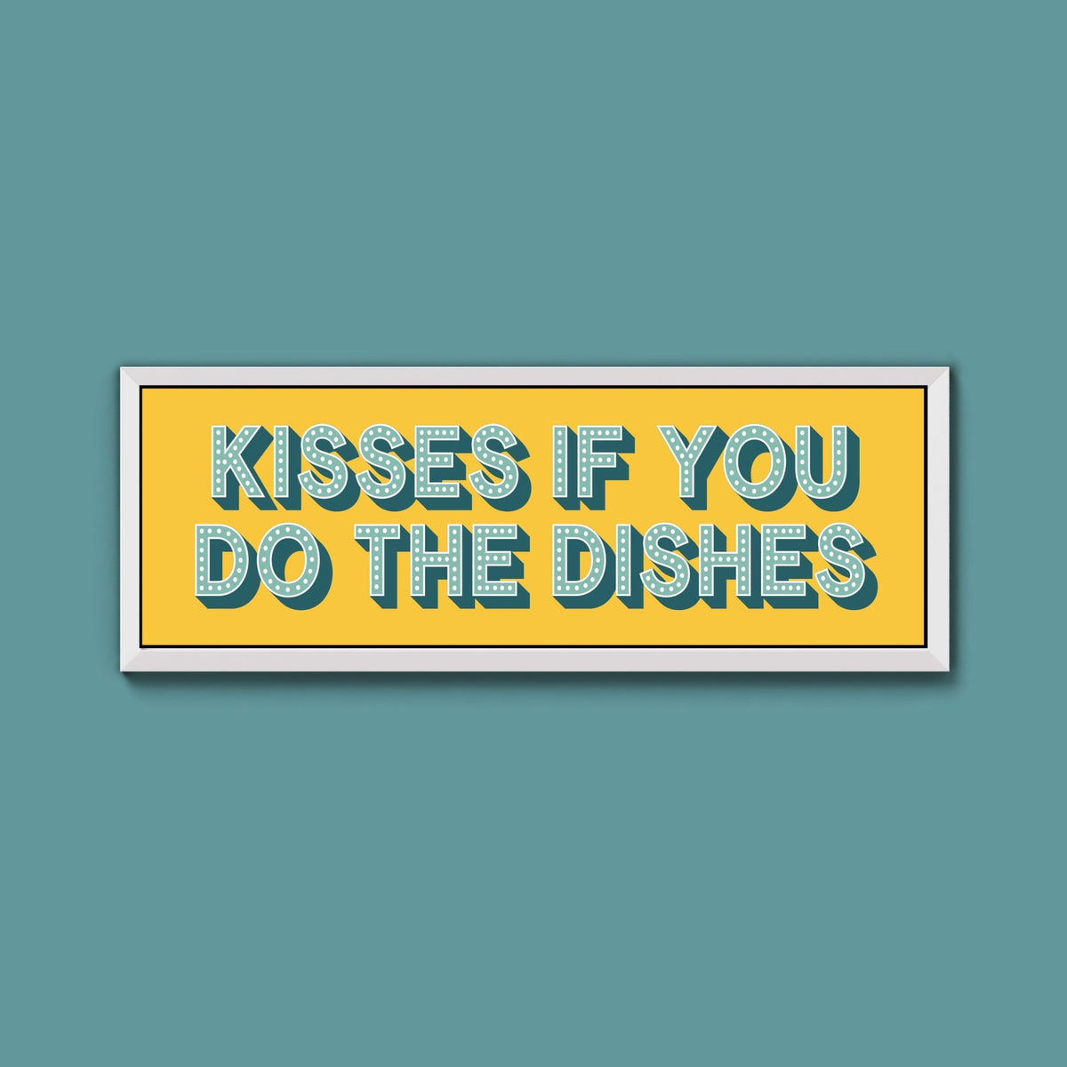 Kisses If You Do The Dishes Framed Print (New Style) - Above The Door