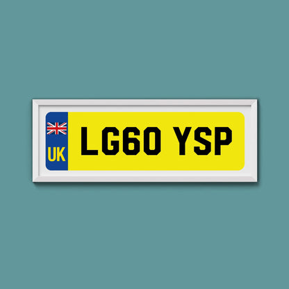 License Number Plate Framed Print - Above The Door