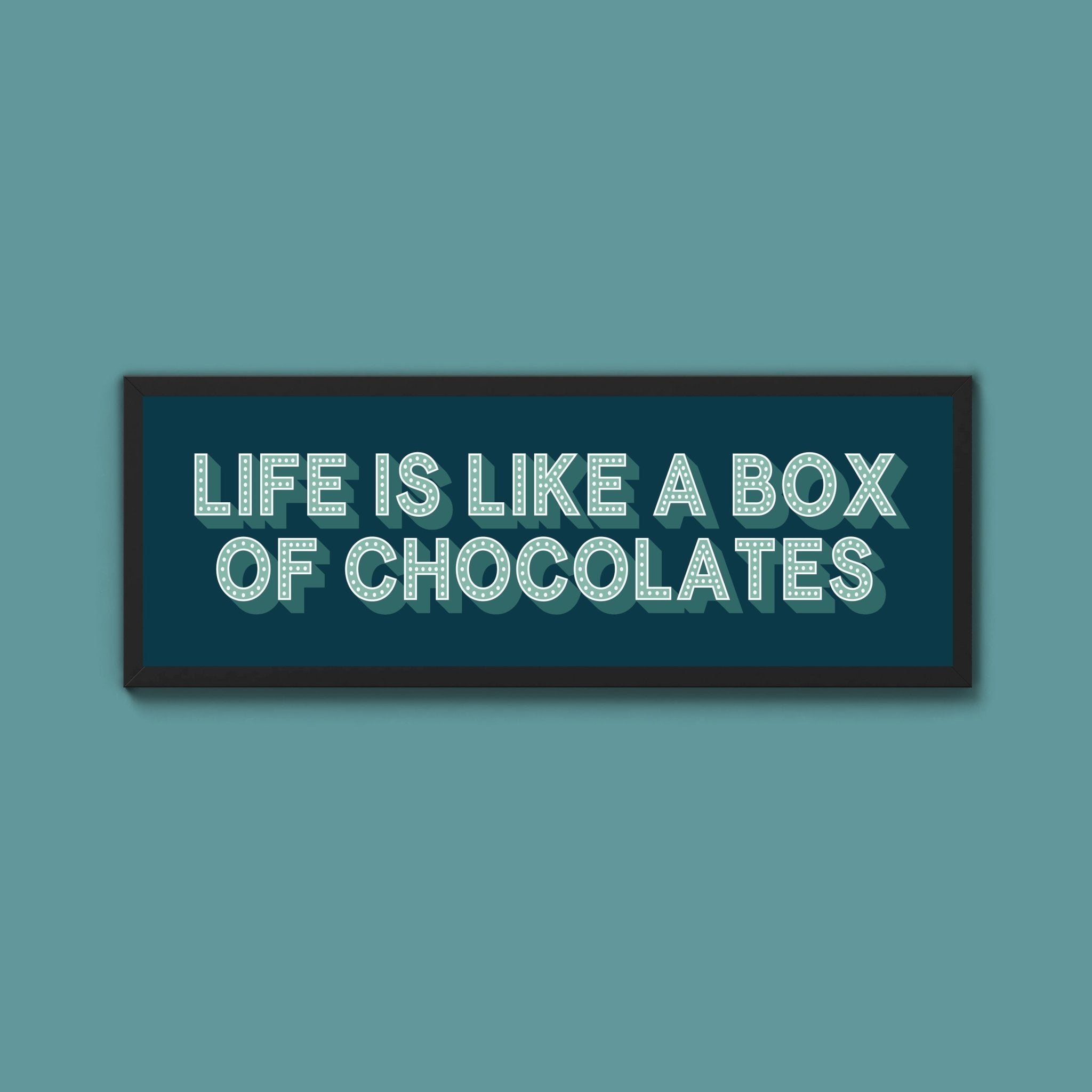 Life Is Like A Box Of Chocolates Framed Print (New Style) - Above The Door