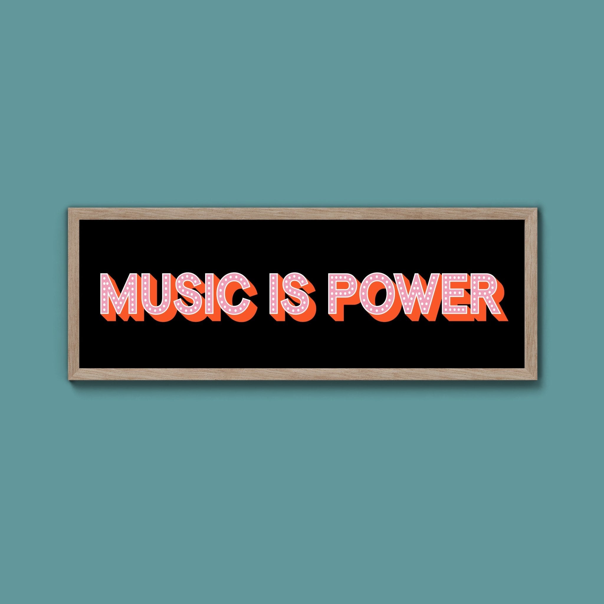 Music Is Power Framed Print (New Style) - Above The Door