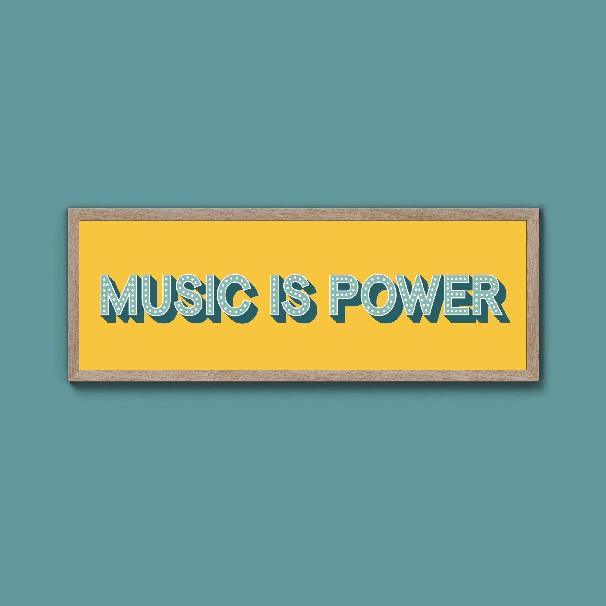 Music Is Power Framed Print (New Style) - Above The Door