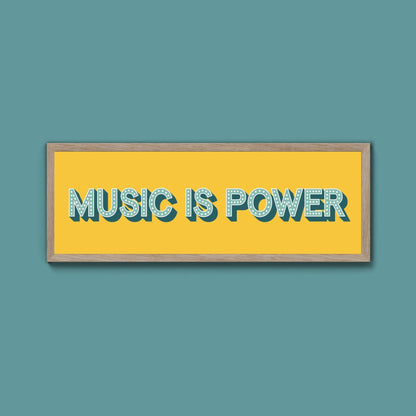 Music Is Power Framed Print (New Style) - Above The Door