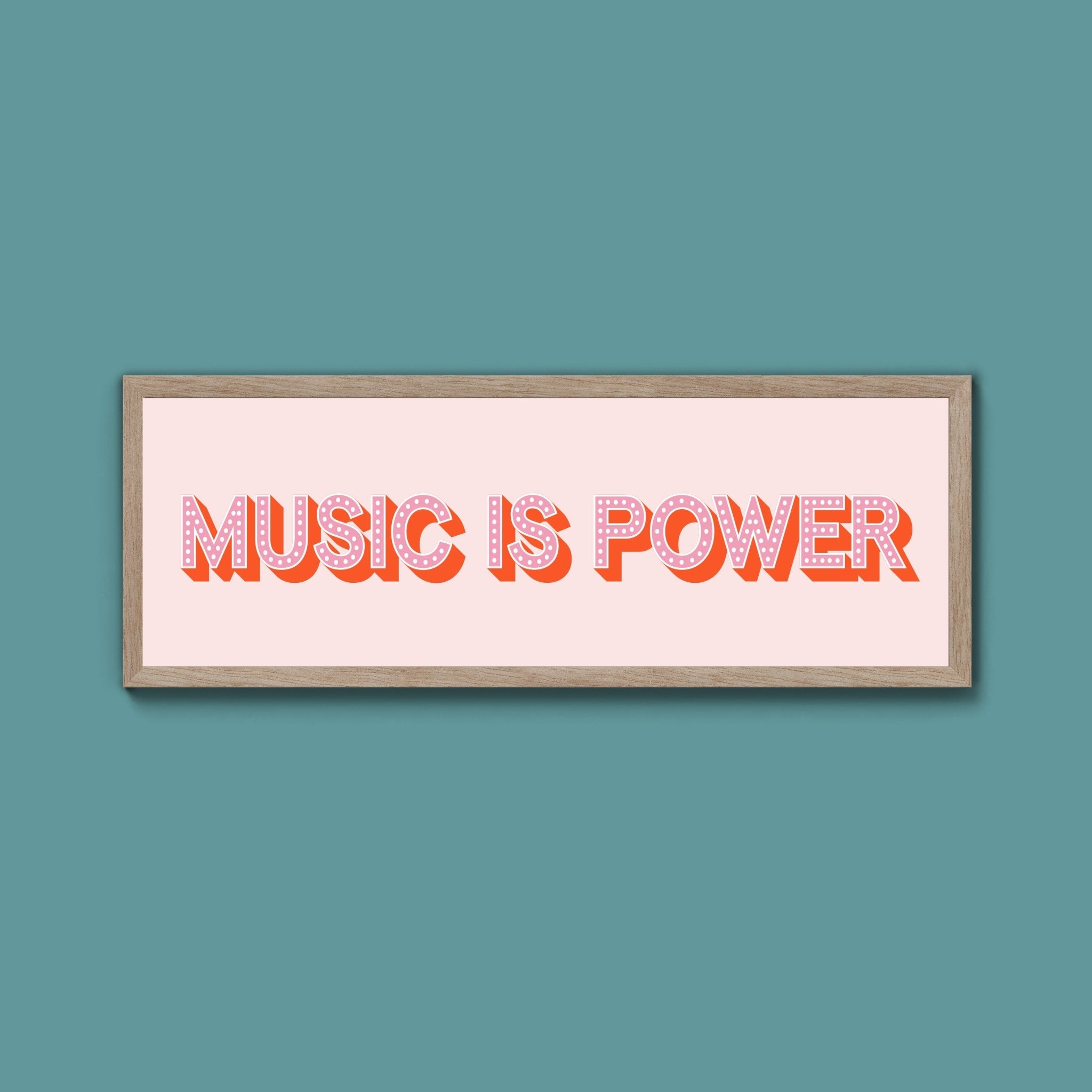 Music Is Power Framed Print (New Style) - Above The Door