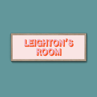 Personalised Bedroom Name Framed Print (New Style) - Above The Door