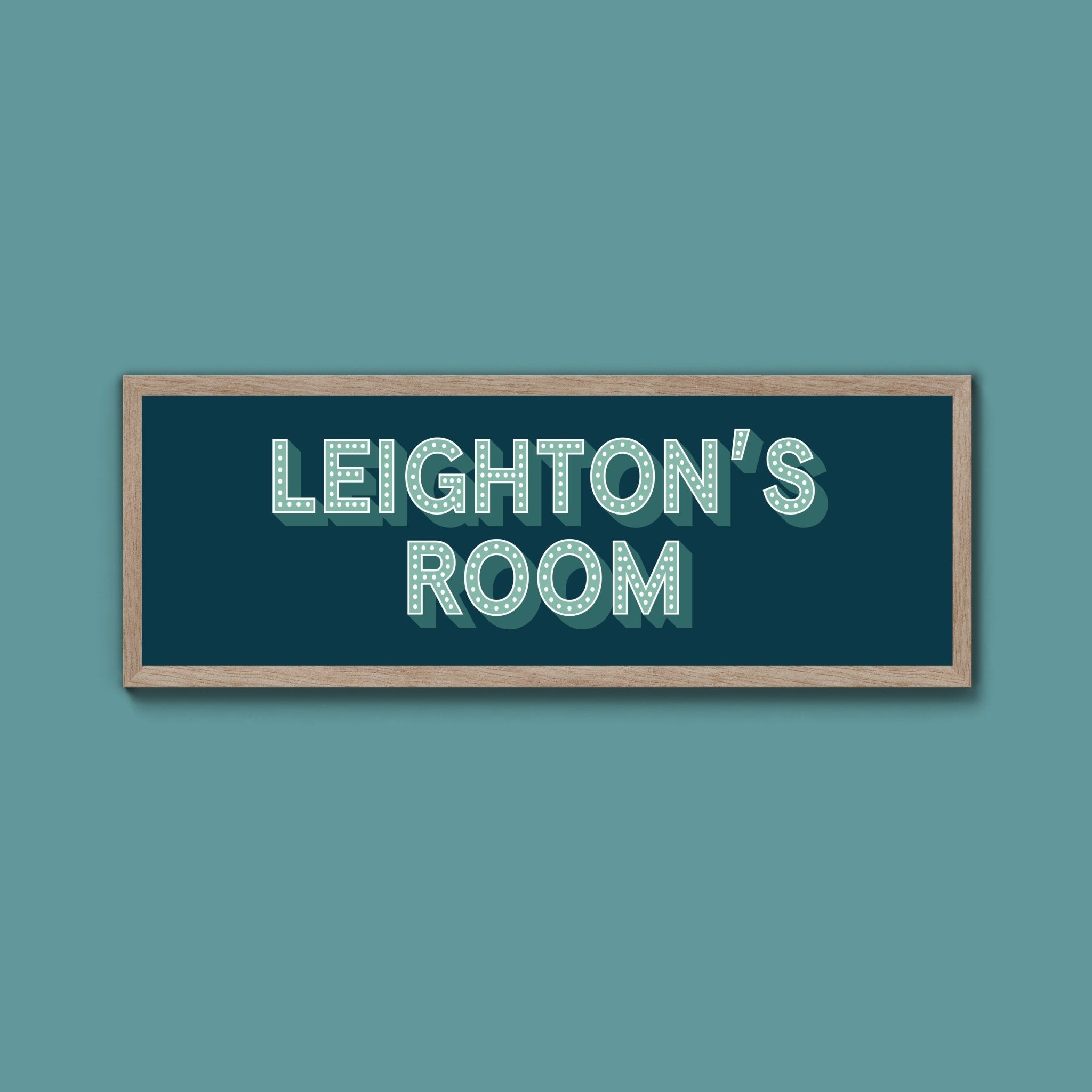 Personalised Bedroom Name Framed Print (New Style) - Above The Door