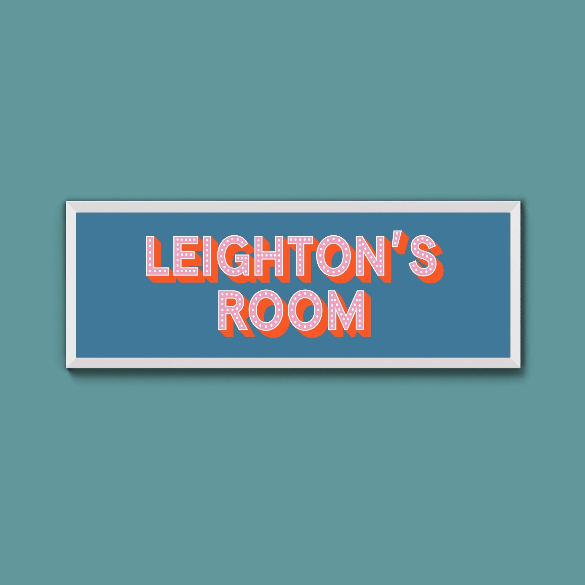 Personalised Bedroom Name Framed Print (New Style) - Above The Door