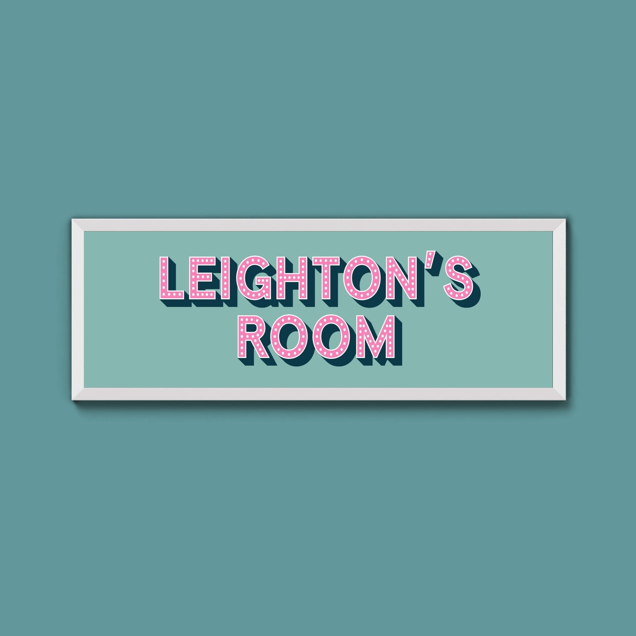 Personalised Bedroom Name Framed Print (New Style) - Above The Door