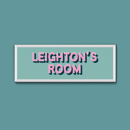 Personalised Bedroom Name Framed Print (New Style) - Above The Door