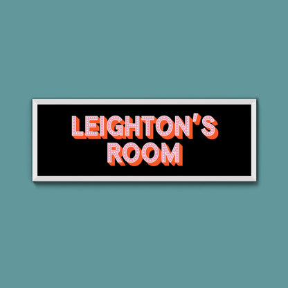 Personalised Bedroom Name Framed Print (New Style) - Above The Door