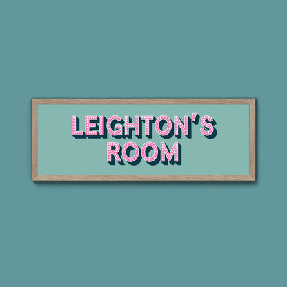 Personalised Bedroom Name Framed Print (New Style) - Above The Door