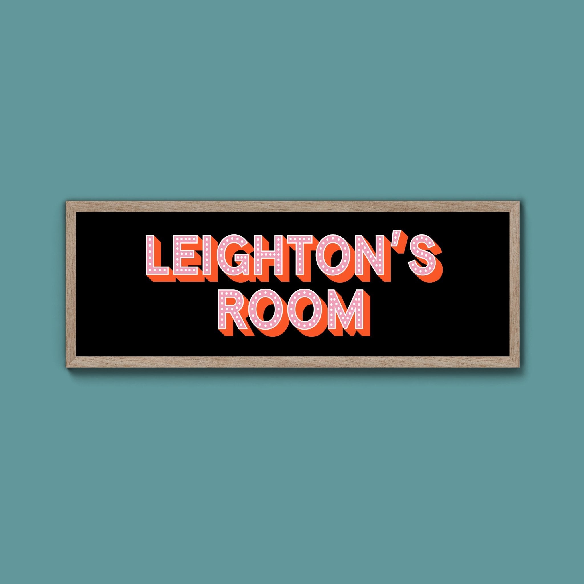 Personalised Bedroom Name Framed Print (New Style) - Above The Door