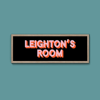 Personalised Bedroom Name Framed Print (New Style) - Above The Door