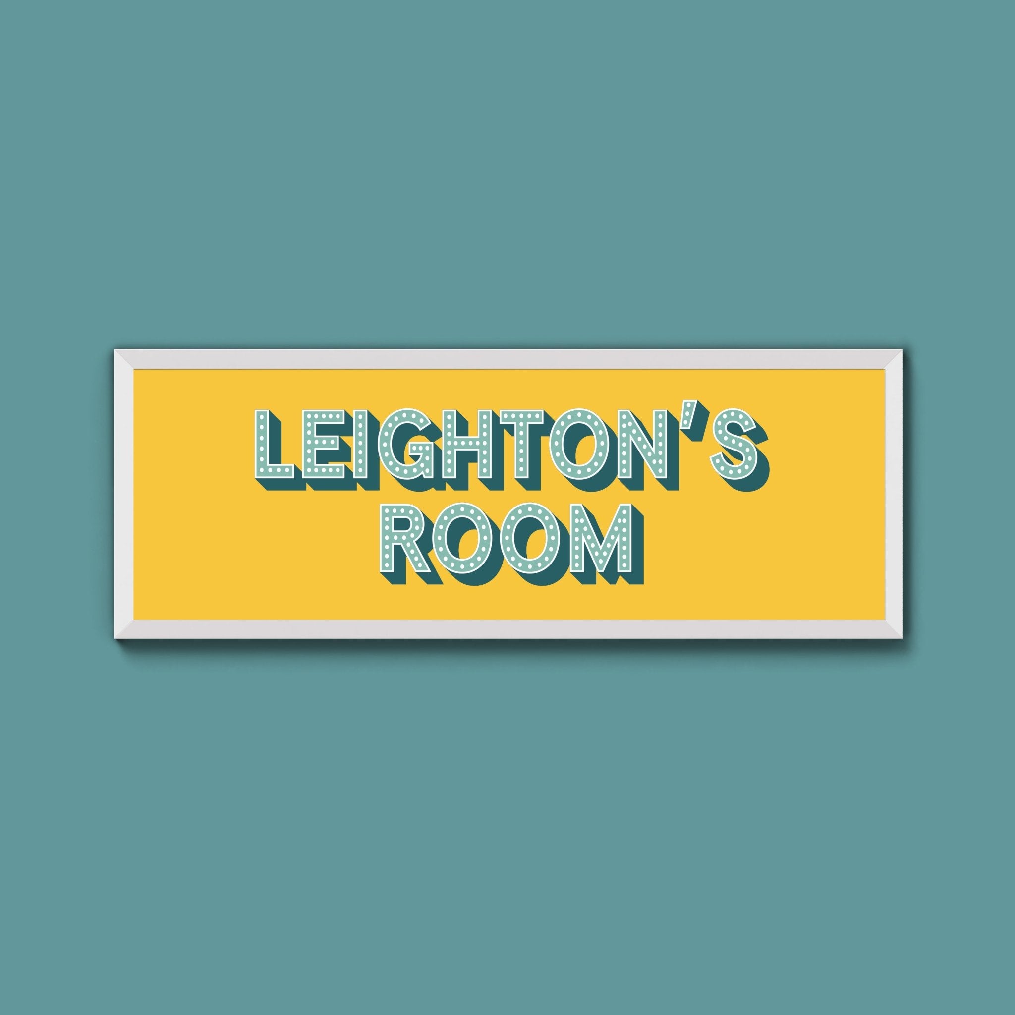 Personalised Bedroom Name Framed Print (New Style) - Above The Door