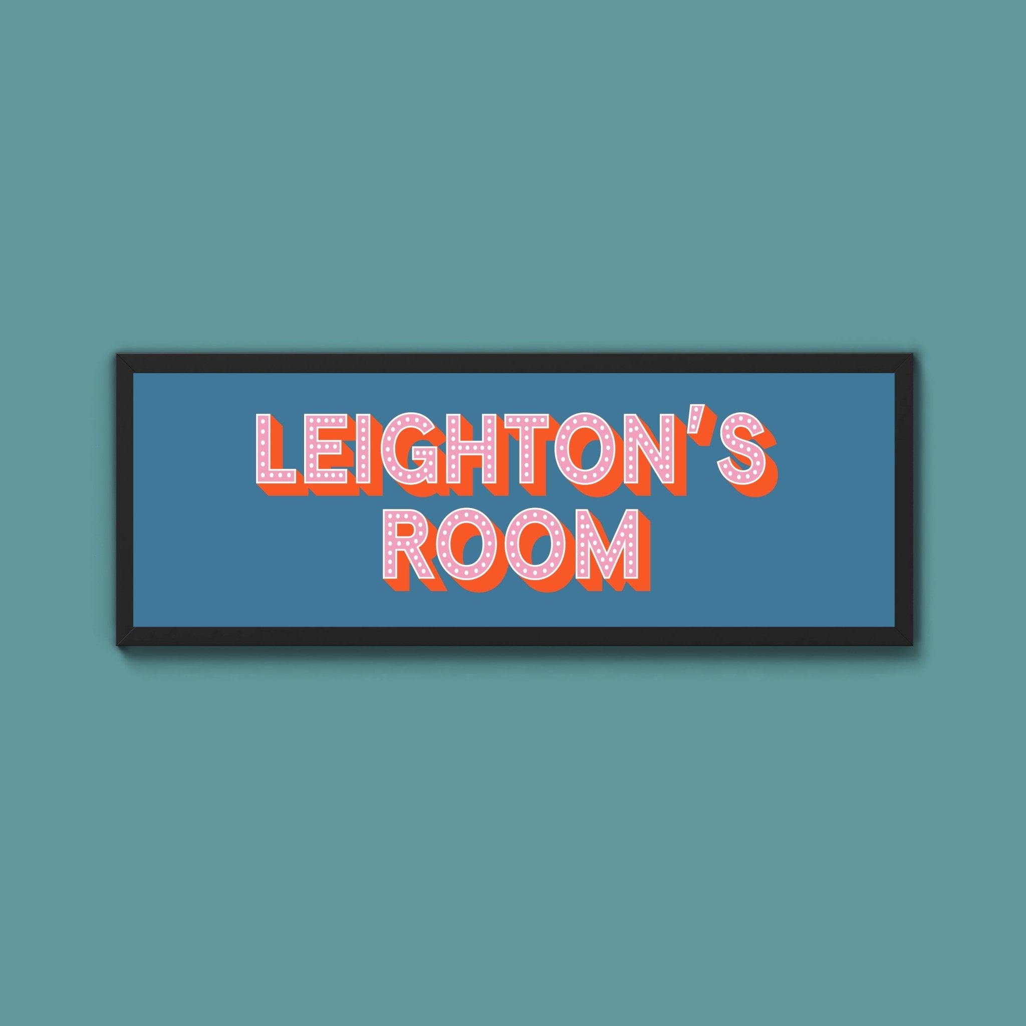 Personalised Bedroom Name Framed Print (New Style) - Above The Door
