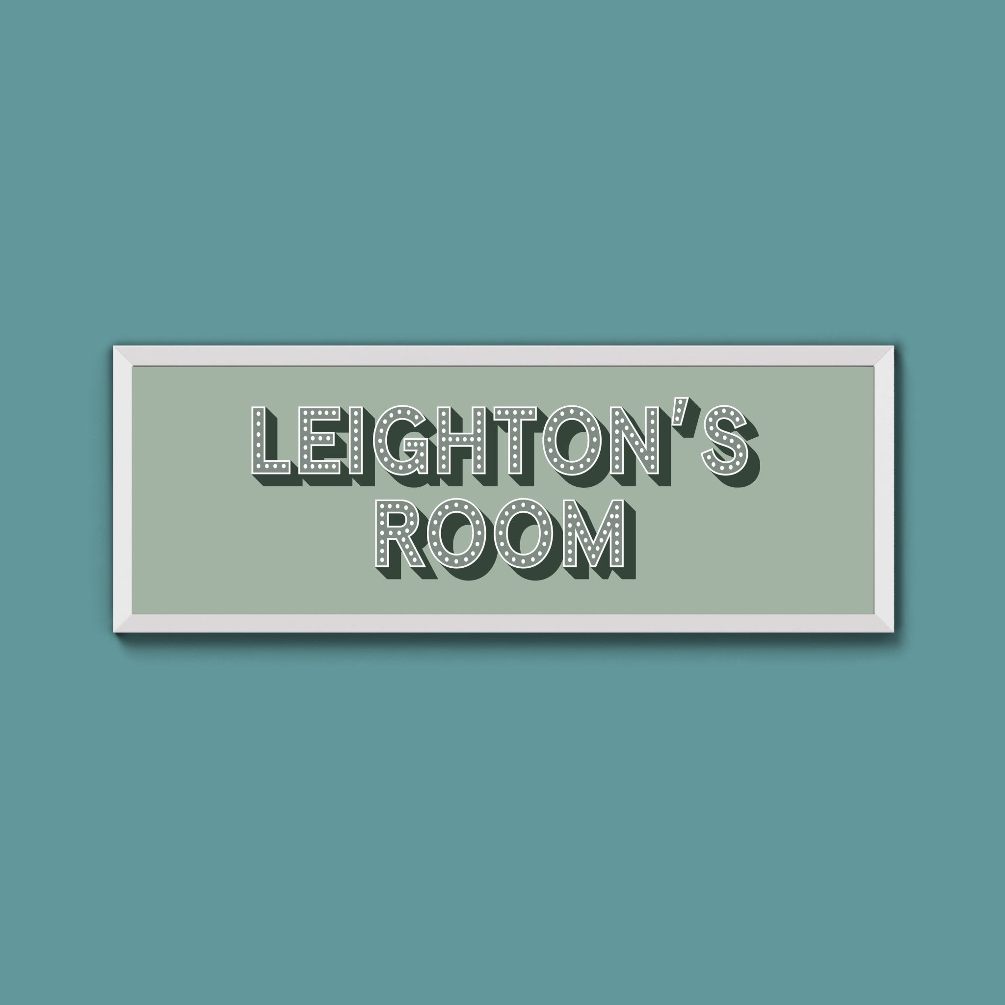 Personalised Bedroom Name Framed Print (New Style) - Above The Door