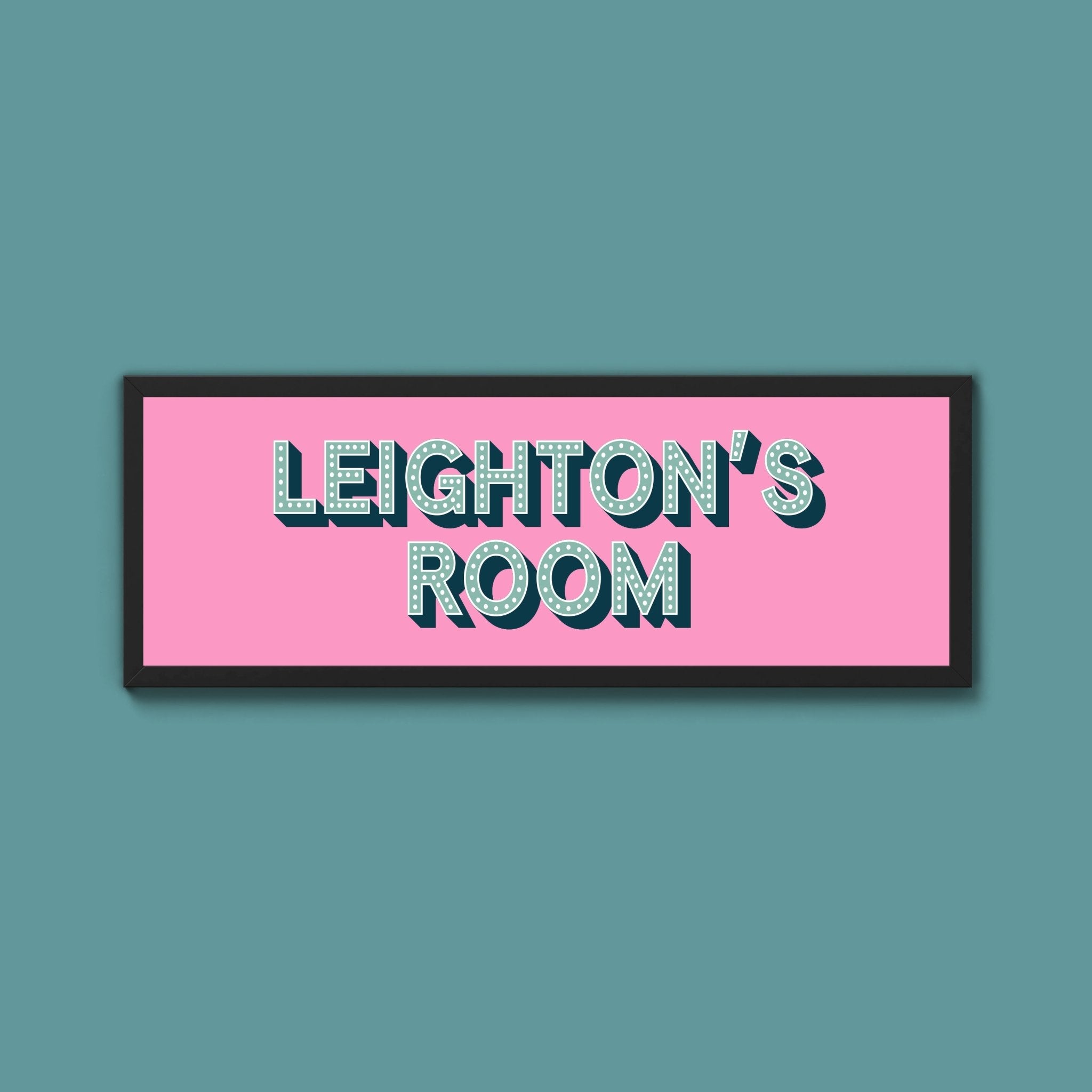 Personalised Bedroom Name Framed Print (New Style) - Above The Door