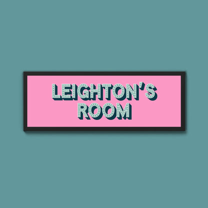 Personalised Bedroom Name Framed Print (New Style) - Above The Door