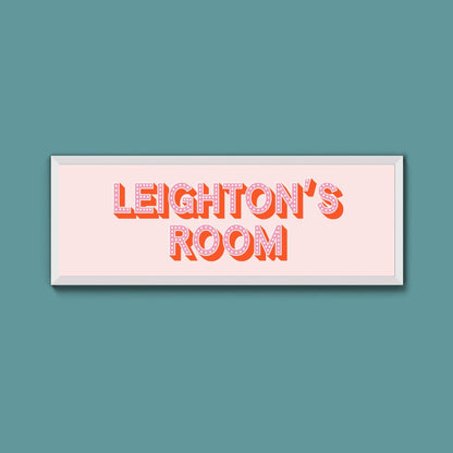 Personalised Bedroom Name Framed Print (New Style) - Above The Door