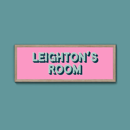 Personalised Bedroom Name Framed Print (New Style) - Above The Door