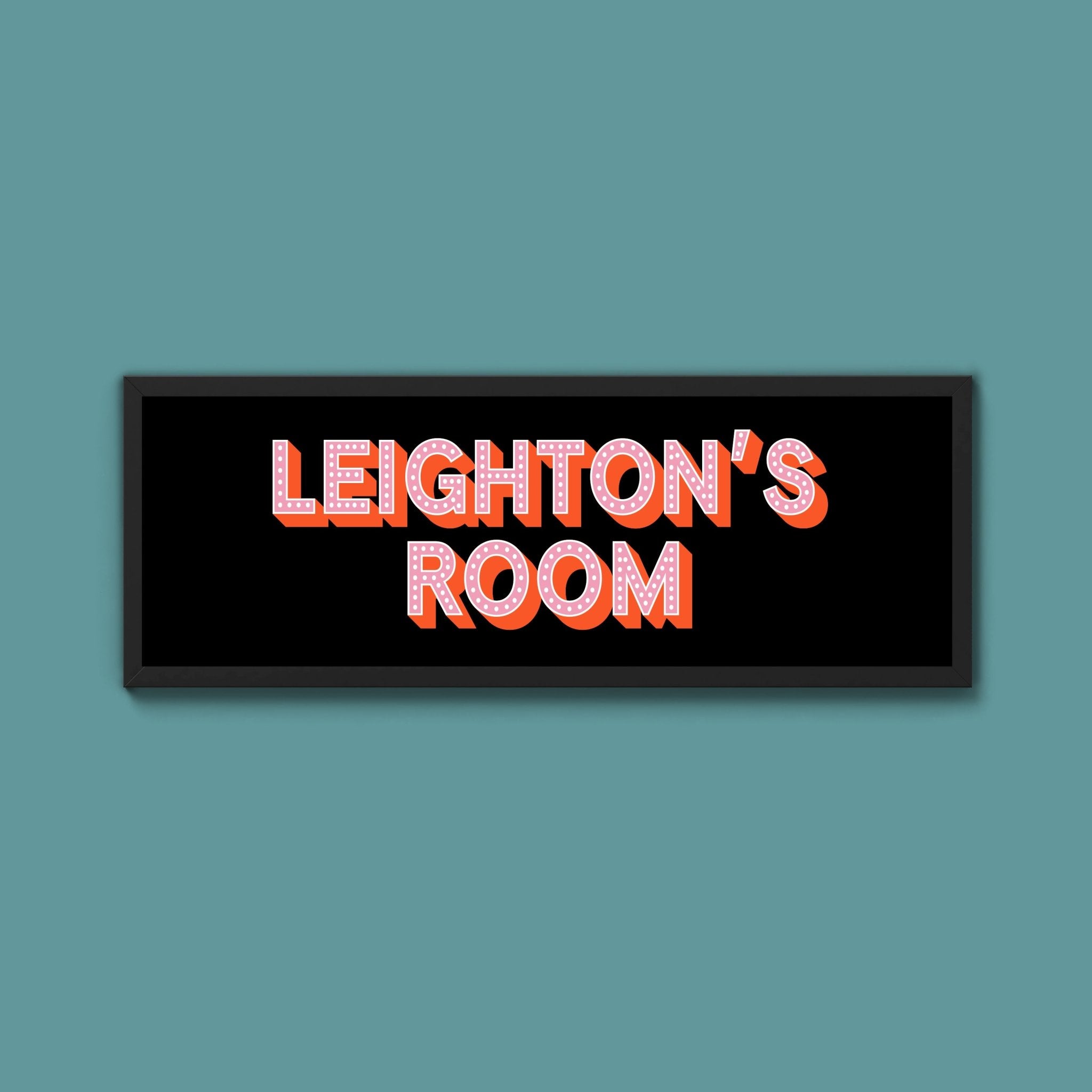 Personalised Bedroom Name Framed Print (New Style) - Above The Door