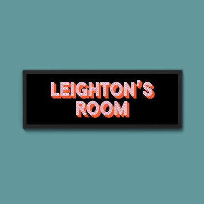 Personalised Bedroom Name Framed Print (New Style) - Above The Door