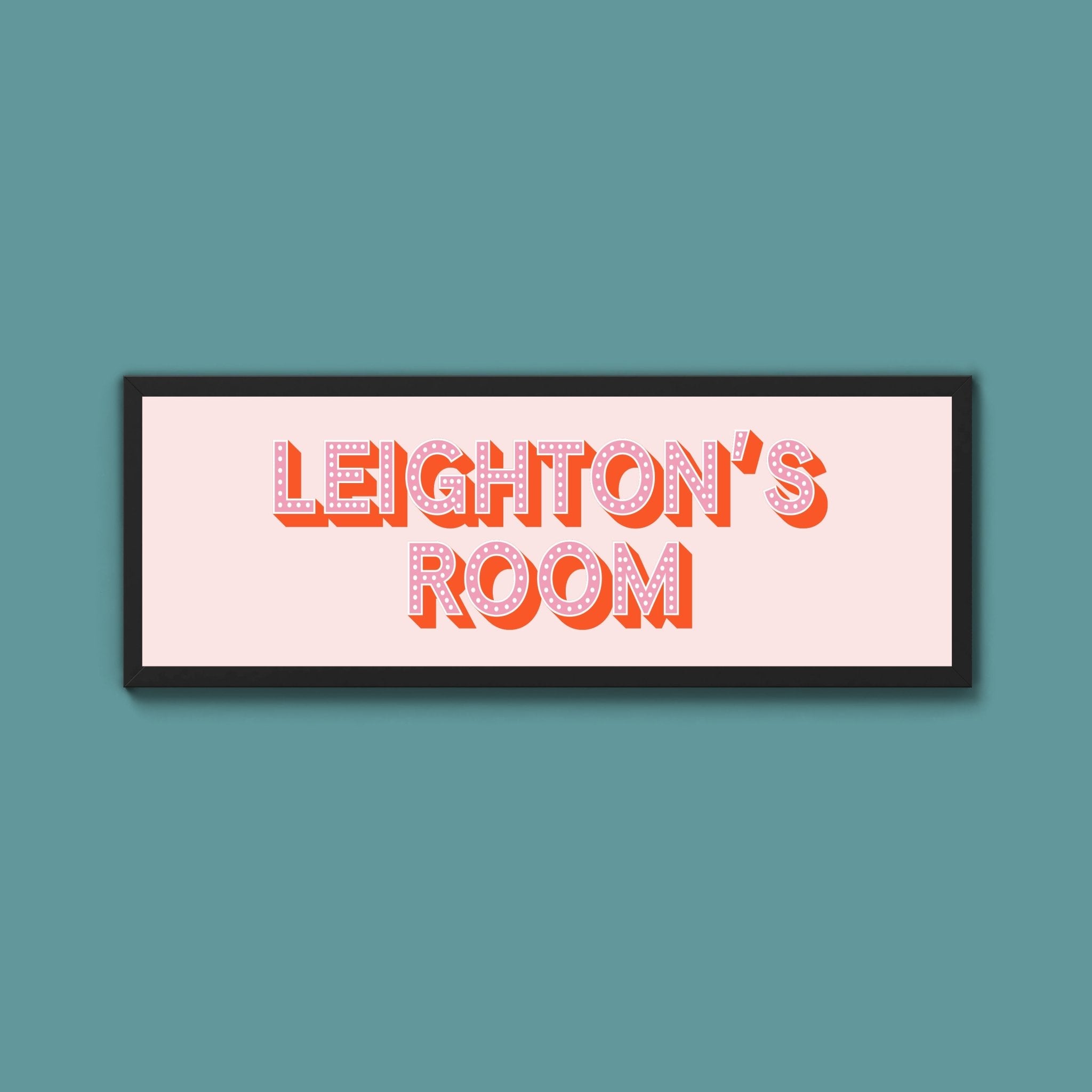 Personalised Bedroom Name Framed Print (New Style) - Above The Door
