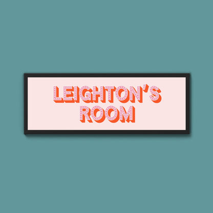 Personalised Bedroom Name Framed Print (New Style) - Above The Door