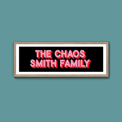 Personalised Chaos Family Name Framed Print (New Style) - Above The Door