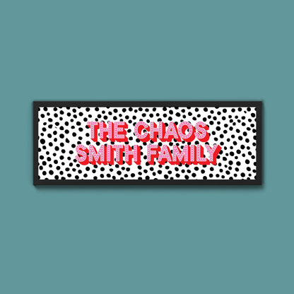 Personalised Chaos Family Name Framed Print (New Style) - Above The Door