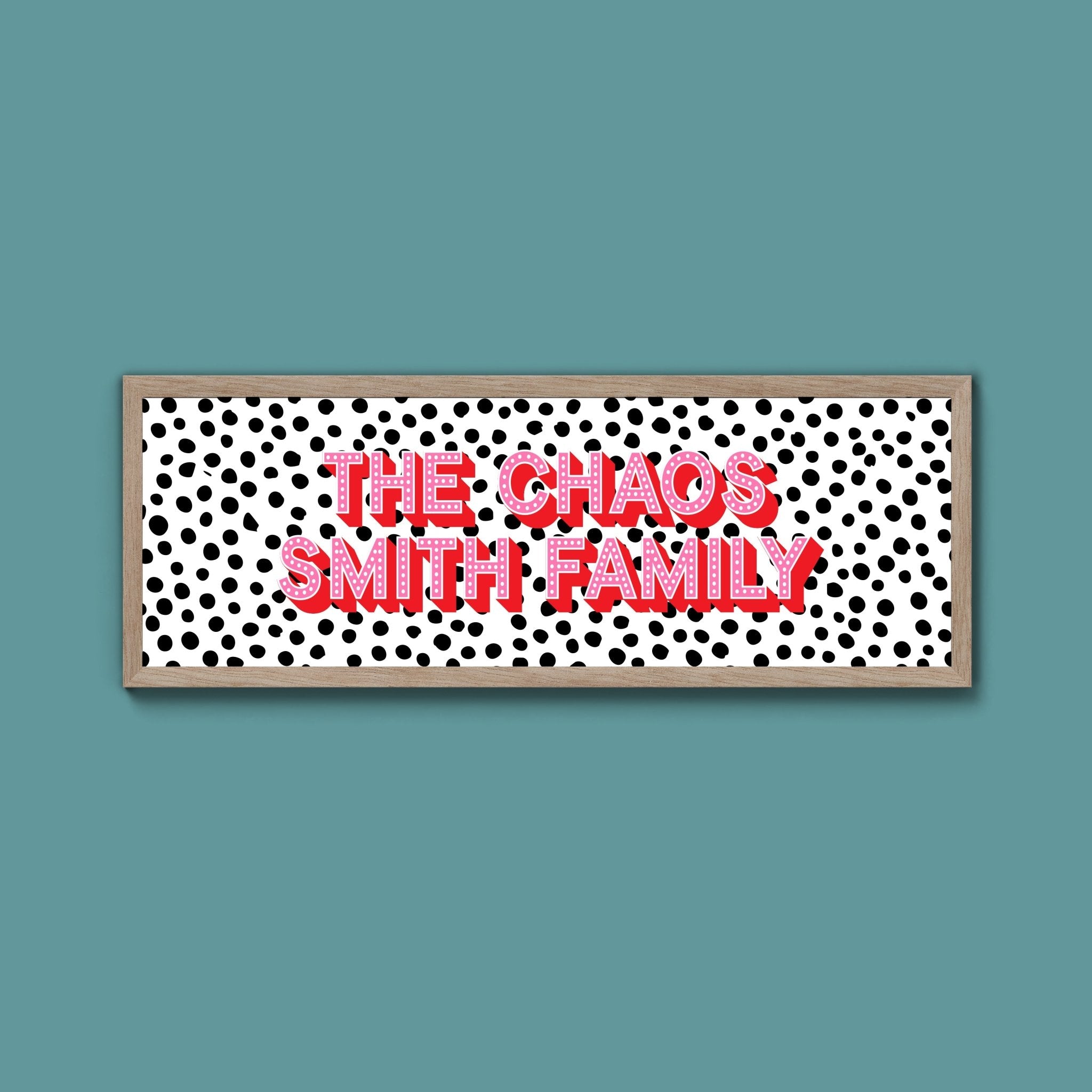 Personalised Chaos Family Name Framed Print (New Style) - Above The Door