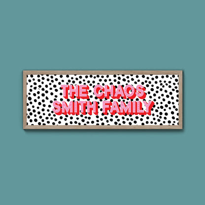 Personalised Chaos Family Name Framed Print (New Style) - Above The Door