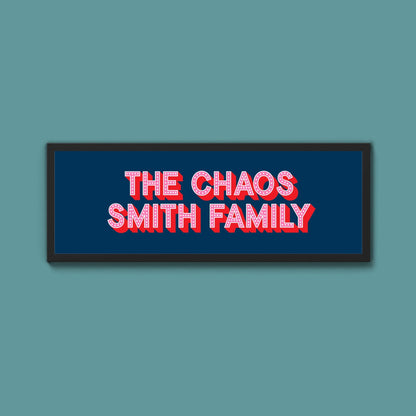Personalised Chaos Family Name Framed Print (New Style) - Above The Door