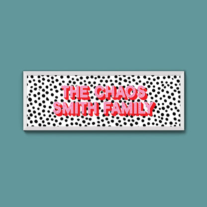 Personalised Chaos Family Name Framed Print (New Style) - Above The Door