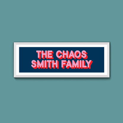 Personalised Chaos Family Name Framed Print (New Style) - Above The Door