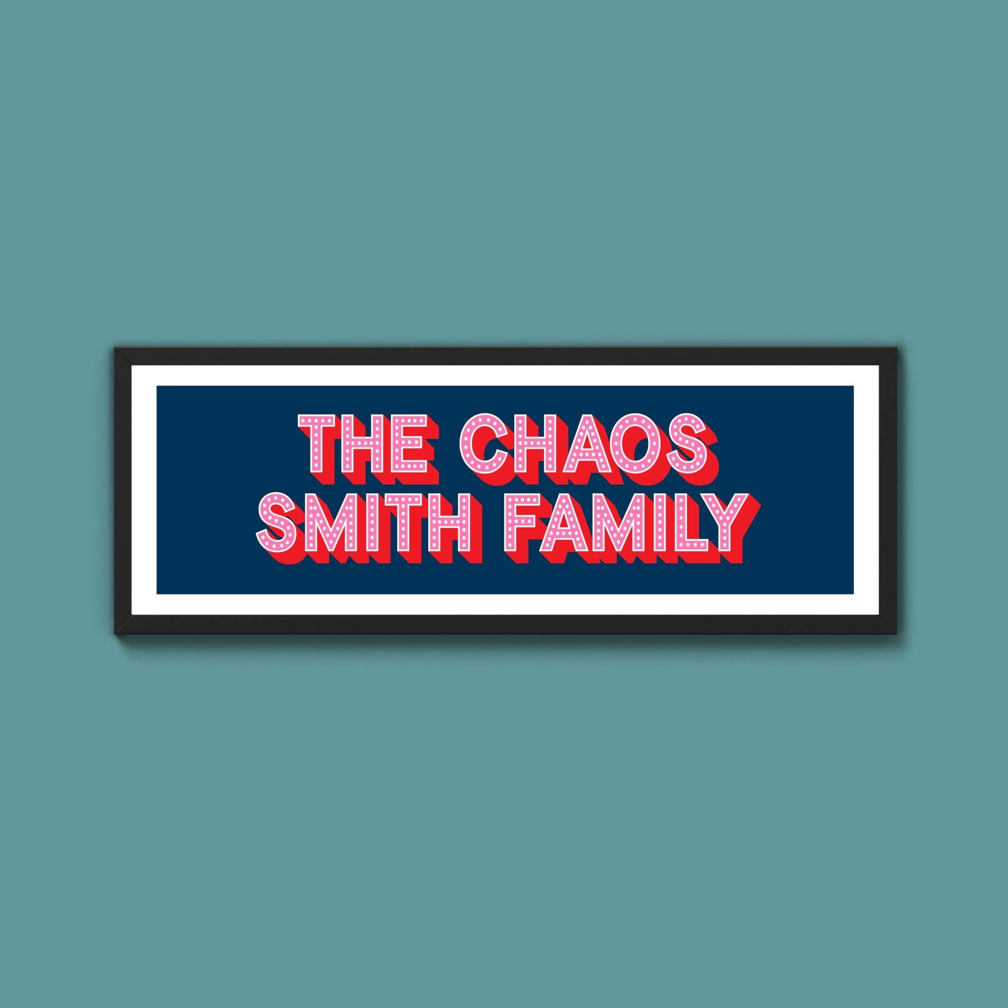 Personalised Chaos Family Name Framed Print (New Style) - Above The Door