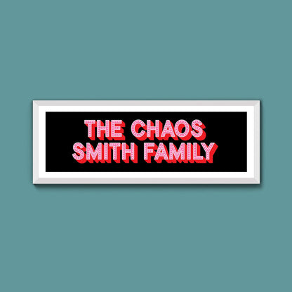 Personalised Chaos Family Name Framed Print (New Style) - Above The Door