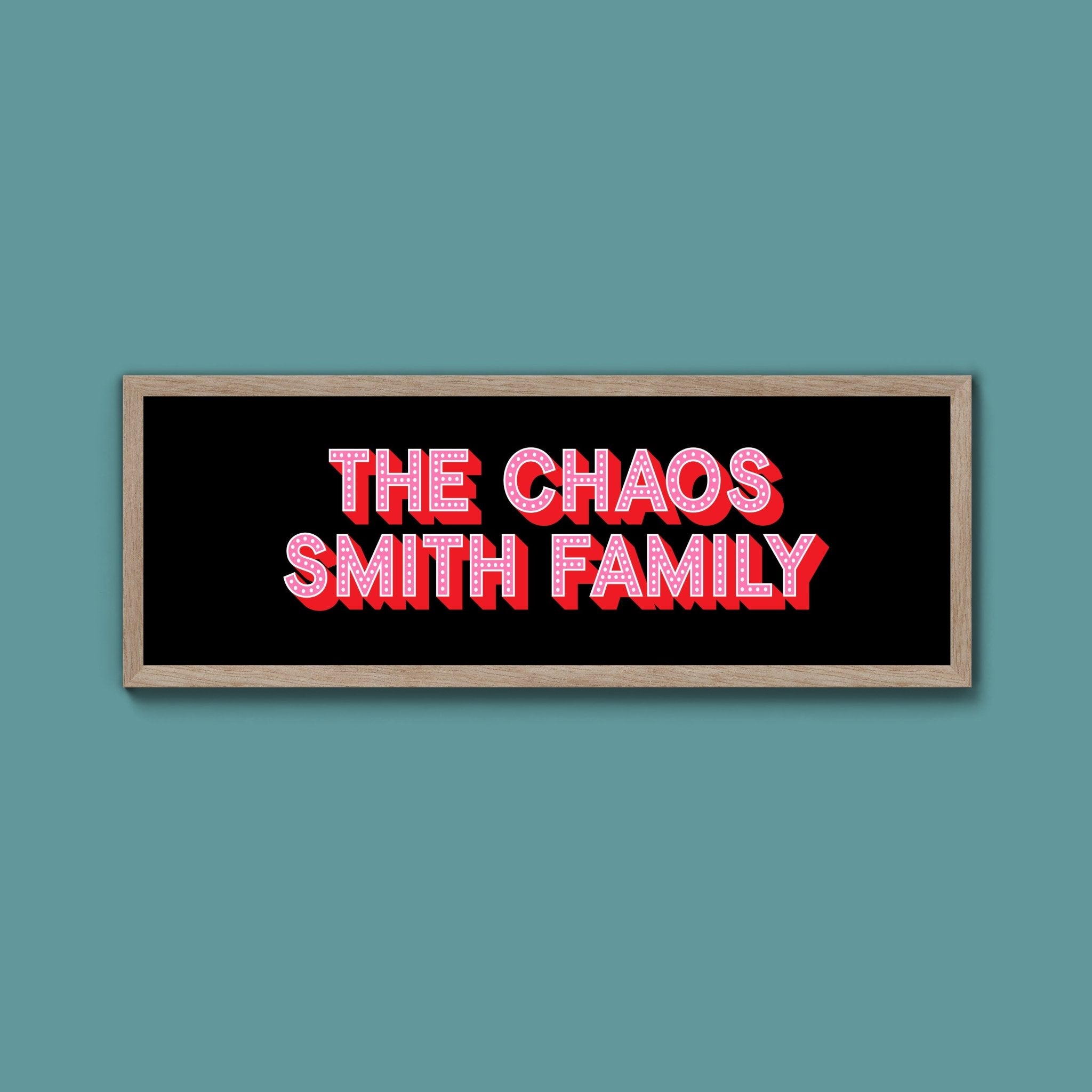 Personalised Chaos Family Name Framed Print (New Style) - Above The Door