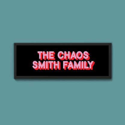 Personalised Chaos Family Name Framed Print (New Style) - Above The Door
