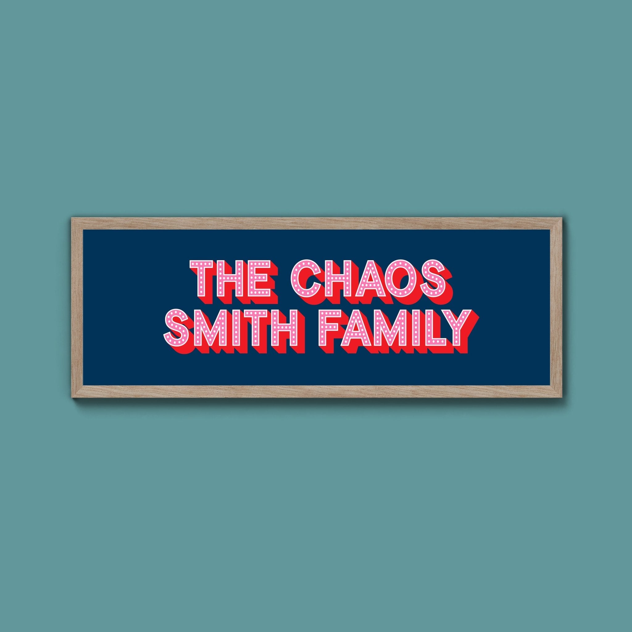 Personalised Chaos Family Name Framed Print (New Style) - Above The Door