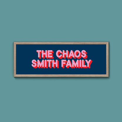 Personalised Chaos Family Name Framed Print (New Style) - Above The Door