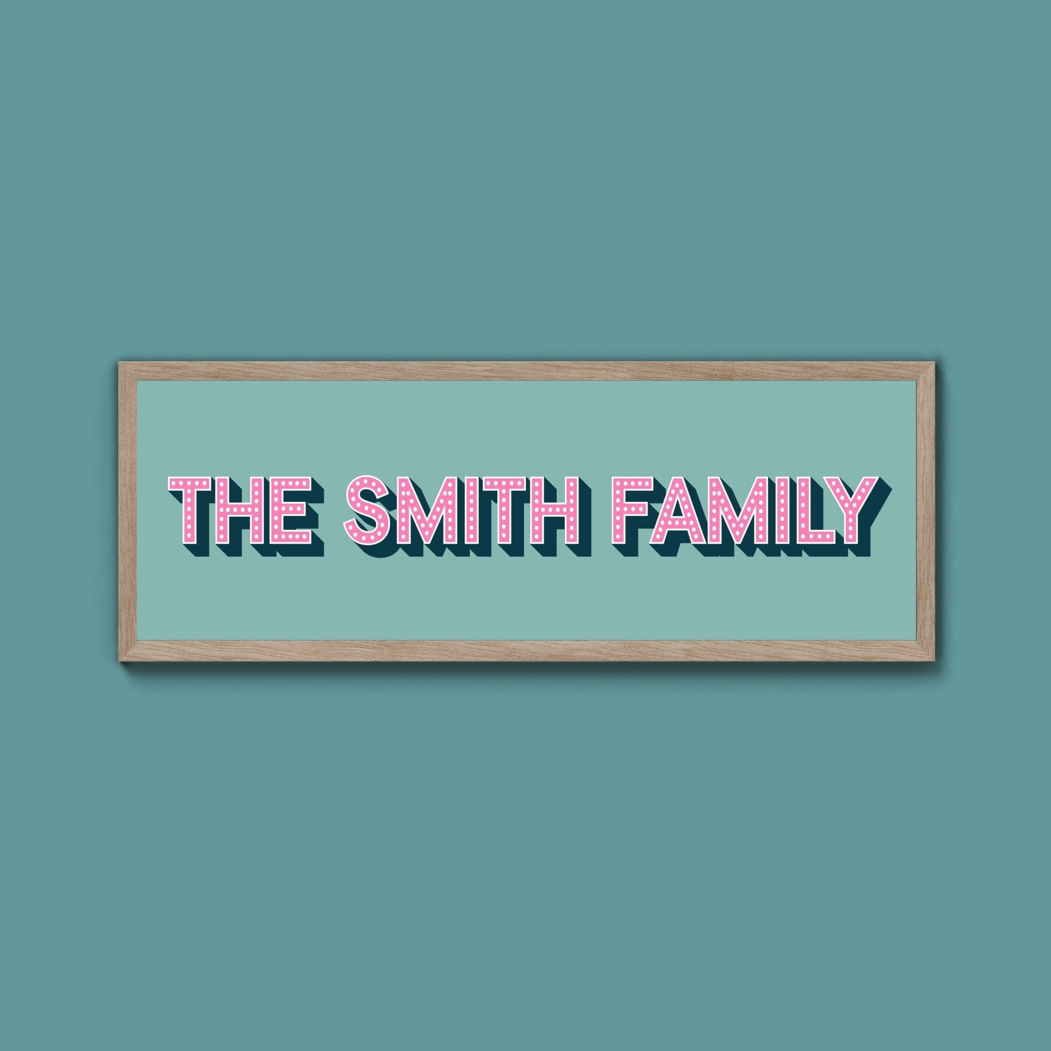 Personalised Family Name Framed Print (Original Style) - Above The Door