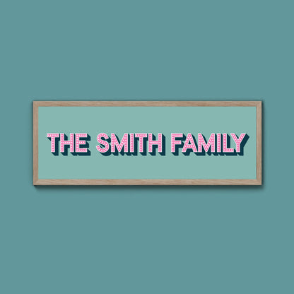 Personalised Family Name Framed Print (Original Style) - Above The Door