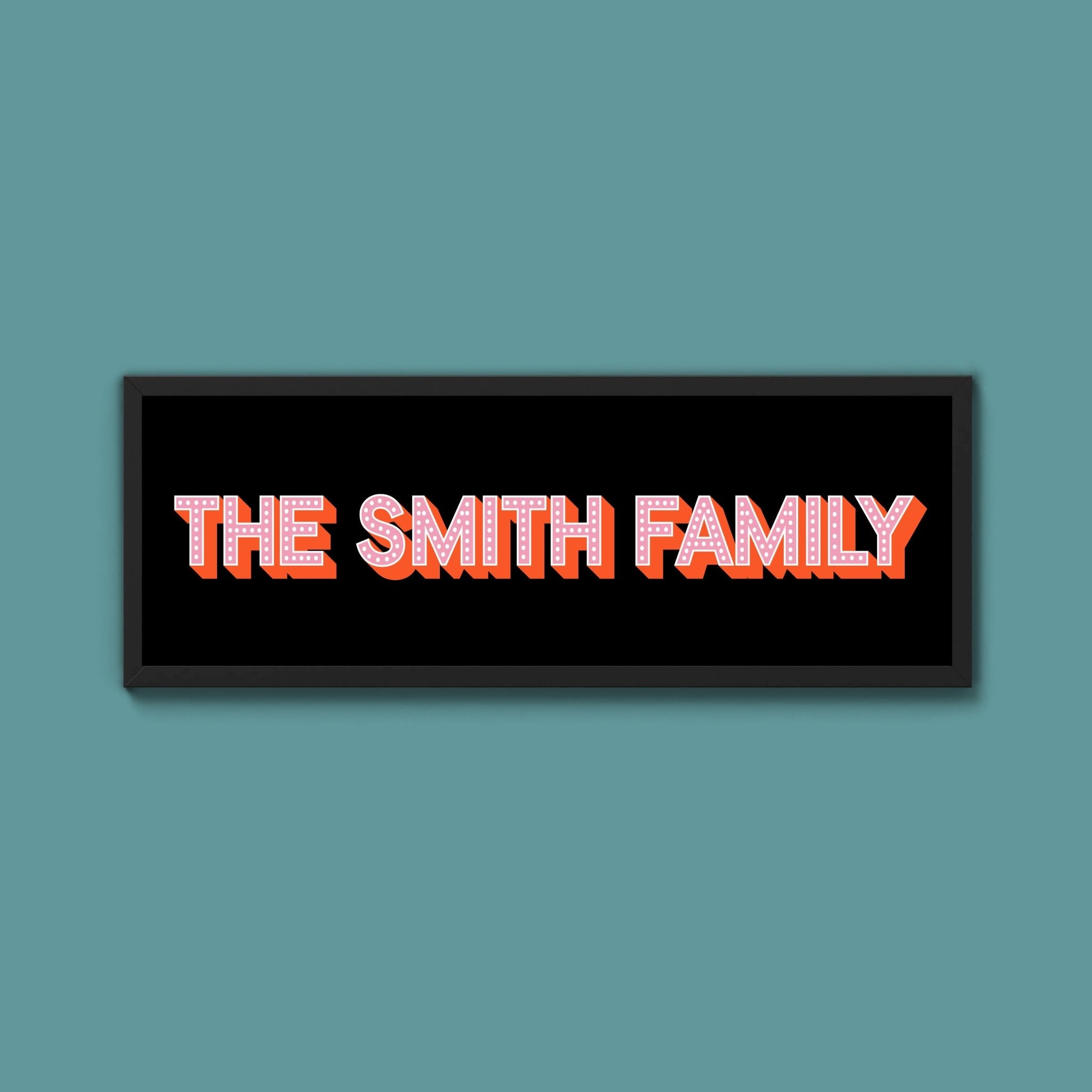 Personalised Family Name Framed Print (Original Style) - Above The Door