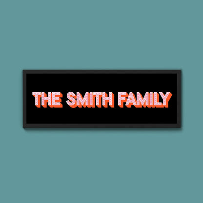 Personalised Family Name Framed Print (Original Style) - Above The Door