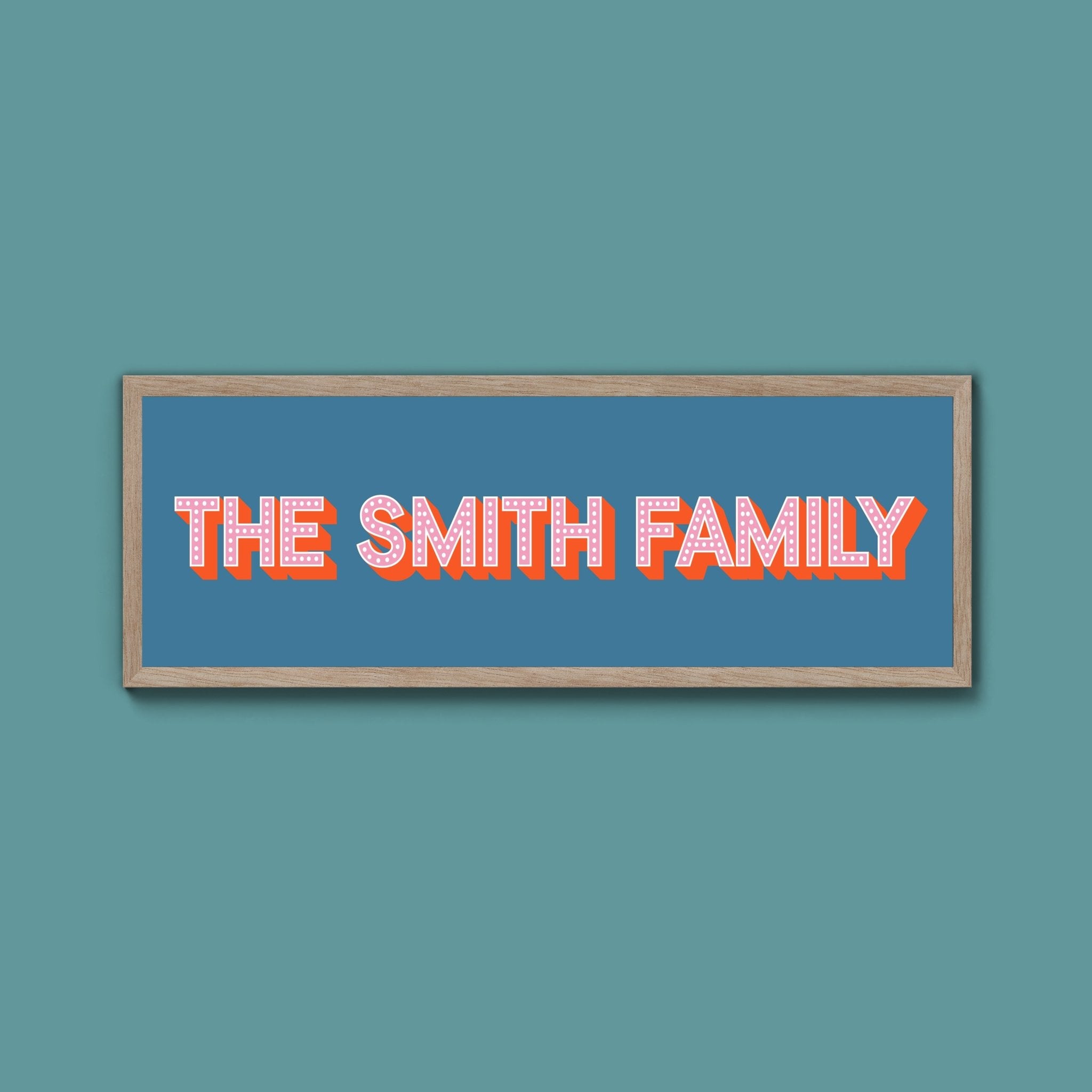 Personalised Family Name Framed Print (Original Style) - Above The Door